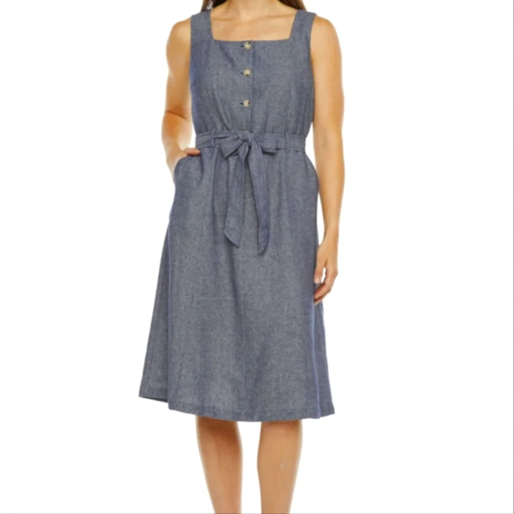 Liz Claiborne navy aline dress - Picture 1 of 7